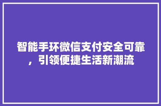 智能手环微信支付安全可靠，引领便捷生活新潮流  第1张