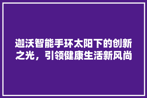 迦沃智能手环太阳下的创新之光，引领健康生活新风尚