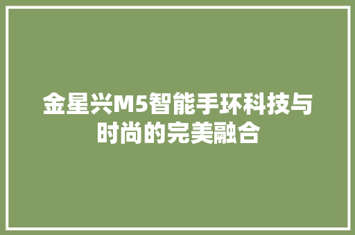 金星兴M5智能手环科技与时尚的完美融合