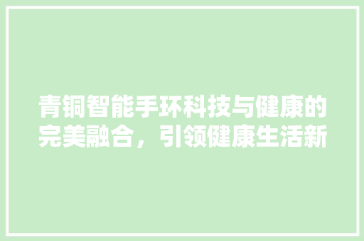 青铜智能手环科技与健康的完美融合，引领健康生活新风尚