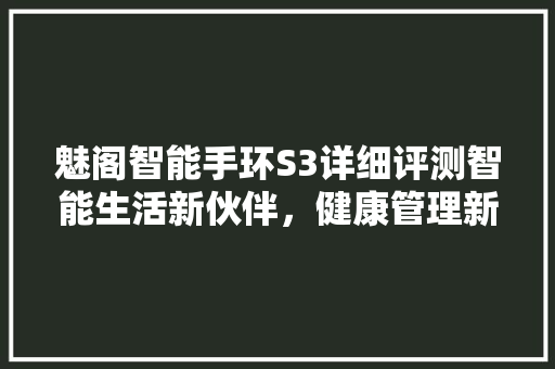 魅阁智能手环S3详细评测智能生活新伙伴，健康管理新选择  第1张