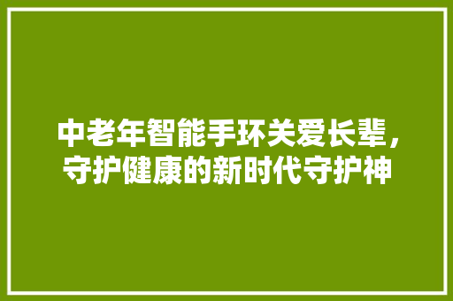 中老年智能手环关爱长辈，守护健康的新时代守护神  第1张