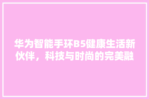 华为智能手环B5健康生活新伙伴，科技与时尚的完美融合