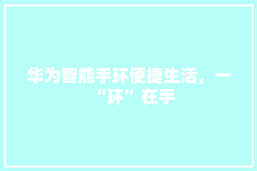 华为智能手环便捷生活，一“环”在手