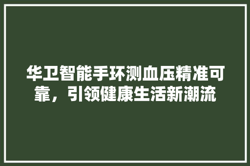 华卫智能手环测血压精准可靠，引领健康生活新潮流  第1张