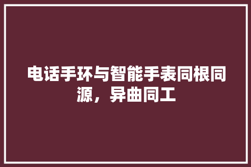 电话手环与智能手表同根同源，异曲同工