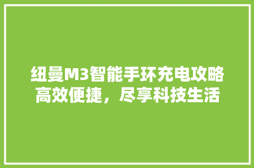 纽曼M3智能手环充电攻略高效便捷，尽享科技生活