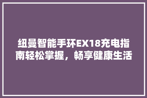 纽曼智能手环EX18充电指南轻松掌握，畅享健康生活