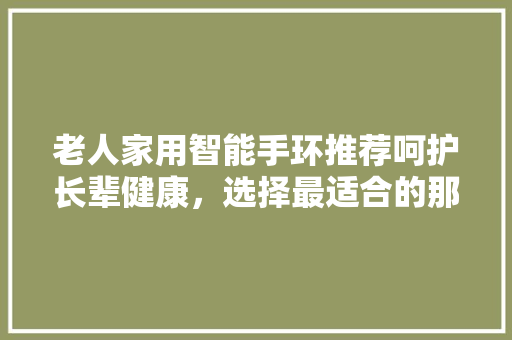 老人家用智能手环推荐呵护长辈健康，选择最适合的那一款