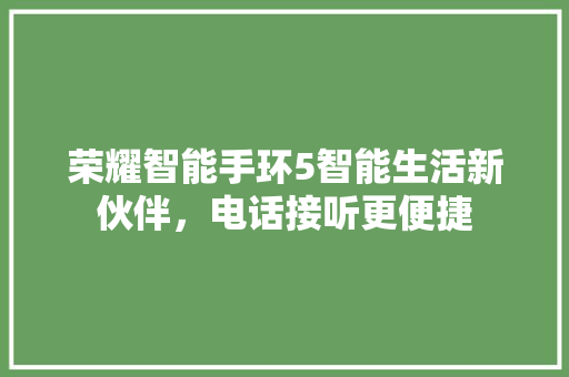 荣耀智能手环5智能生活新伙伴，电话接听更便捷