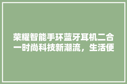 荣耀智能手环蓝牙耳机二合一时尚科技新潮流，生活便捷新体验