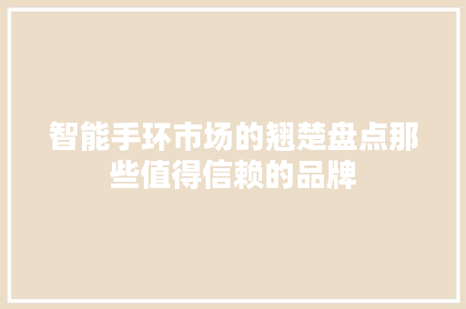 智能手环市场的翘楚盘点那些值得信赖的品牌