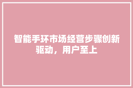 智能手环市场经营步骤创新驱动，用户至上  第1张