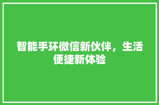 智能手环微信新伙伴，生活便捷新体验  第1张