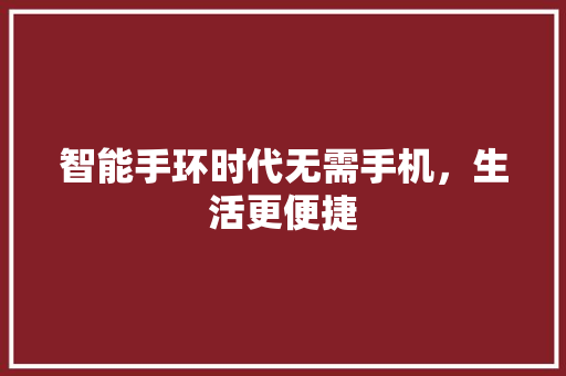 智能手环时代无需手机，生活更便捷