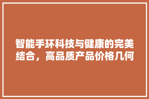智能手环科技与健康的完美结合，高品质产品价格几何  第1张