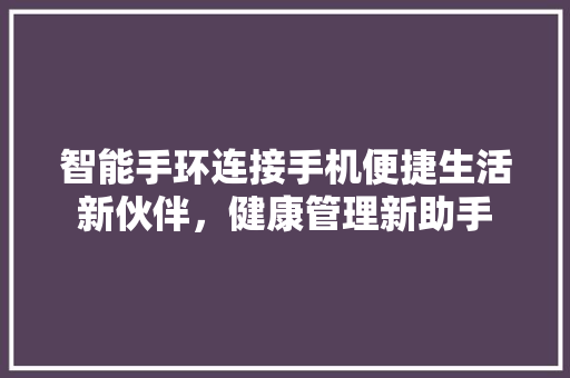 智能手环连接手机便捷生活新伙伴，健康管理新助手