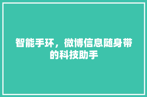 智能手环，微博信息随身带的科技助手