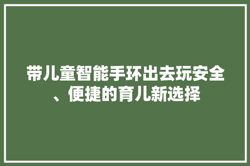 带儿童智能手环出去玩安全、便捷的育儿新选择