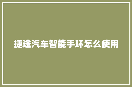 捷途汽车智能手环怎么使用
