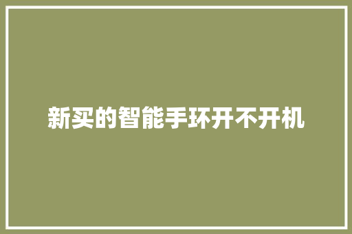新买的智能手环开不开机