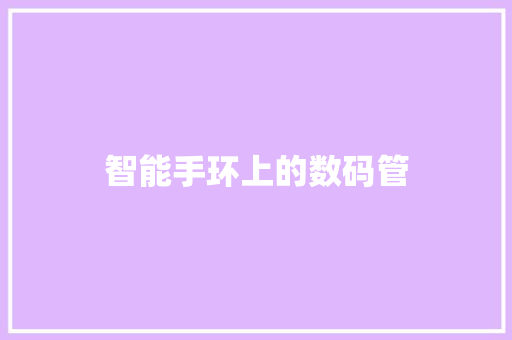 智能手环上的数码管