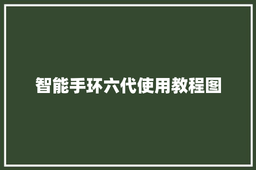 智能手环六代使用教程图  第1张
