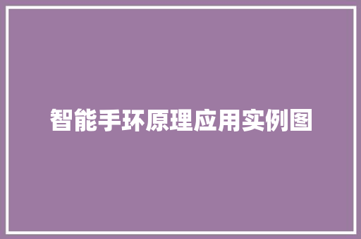 智能手环原理应用实例图