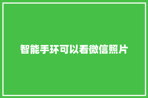 智能手环可以看微信照片