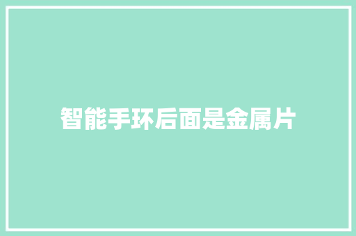 智能手环后面是金属片