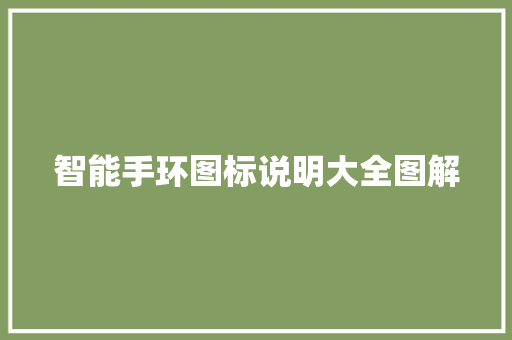 智能手环图标说明大全图解
