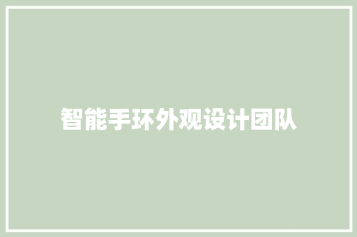 智能手环外观设计团队