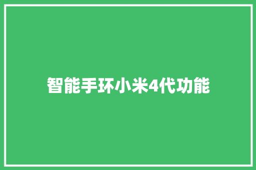 智能手环小米4代功能  第1张