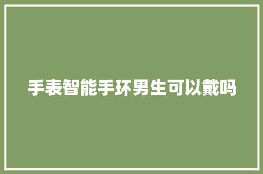 手表智能手环男生可以戴吗