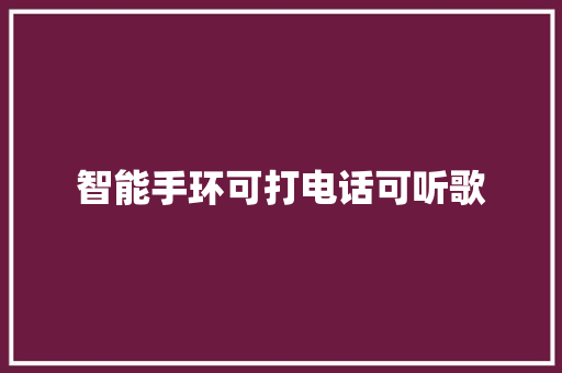 智能手环可打电话可听歌