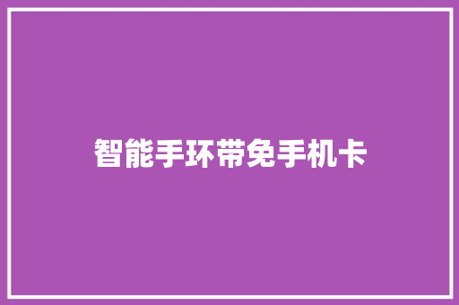 智能手环带免手机卡