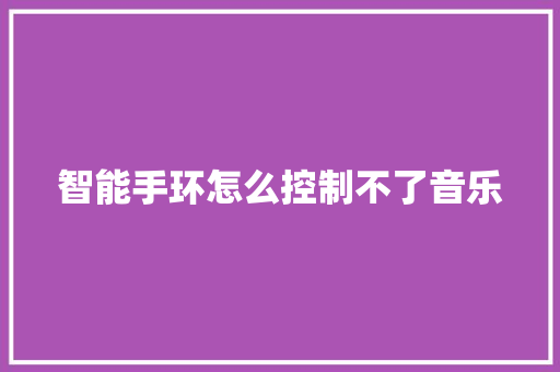 智能手环怎么控制不了音乐