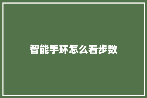 智能手环怎么看步数