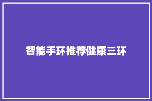 智能手环推荐健康三环
