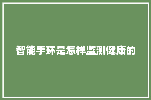 智能手环是怎样监测健康的  第1张