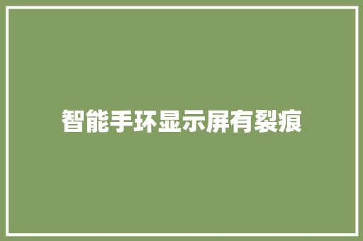 智能手环显示屏有裂痕  第1张