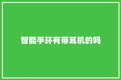 智能手环有带耳机的吗  第1张
