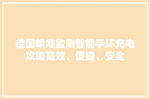德国精准监测智能手环充电攻略高效、便捷、安全