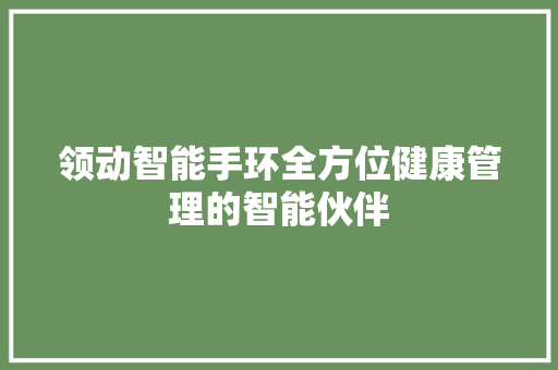 领动智能手环全方位健康管理的智能伙伴