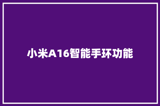 小米A16智能手环功能  第1张