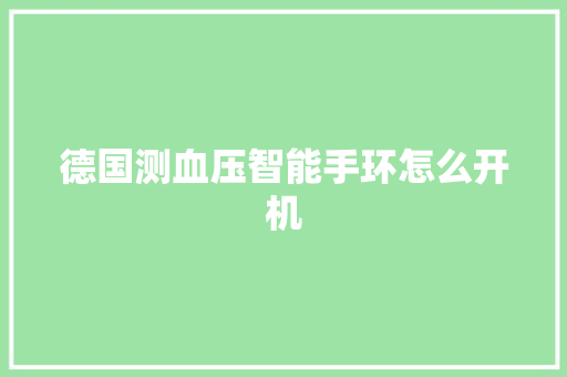 德国测血压智能手环怎么开机  第1张