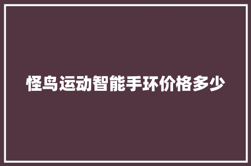 怪鸟运动智能手环价格多少  第1张