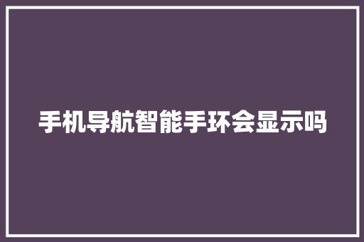 手机导航智能手环会显示吗