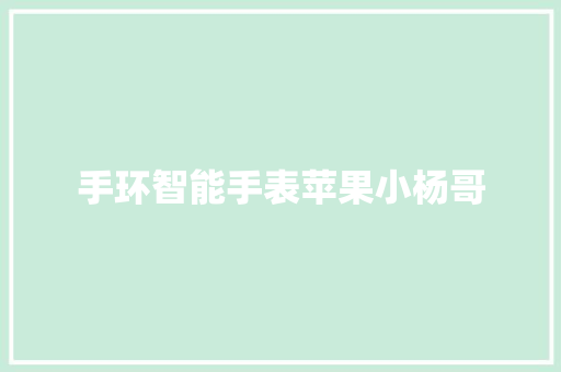 手环智能手表苹果小杨哥