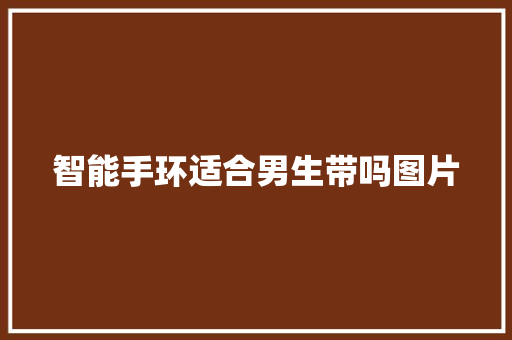 智能手环适合男生带吗图片
